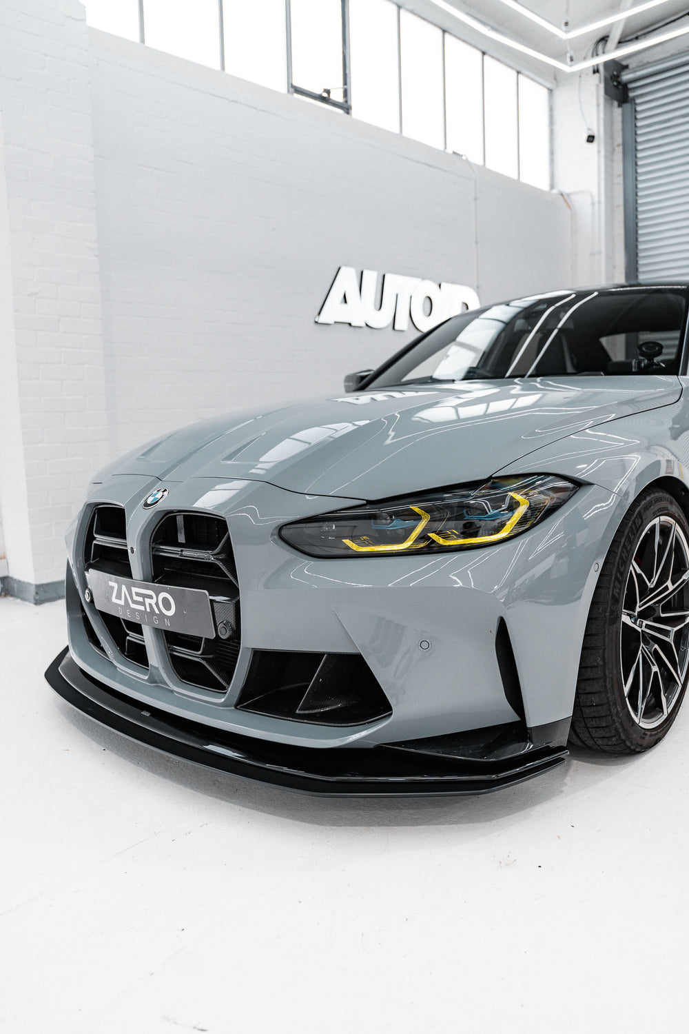 Zaero Design BMW M3 G80 G81 & M4 G82 G83 EVO-R Gloss Black Adjustable Track Front Splitter by ZAERO (2021+) Front Lips & Splitters AUTOID®