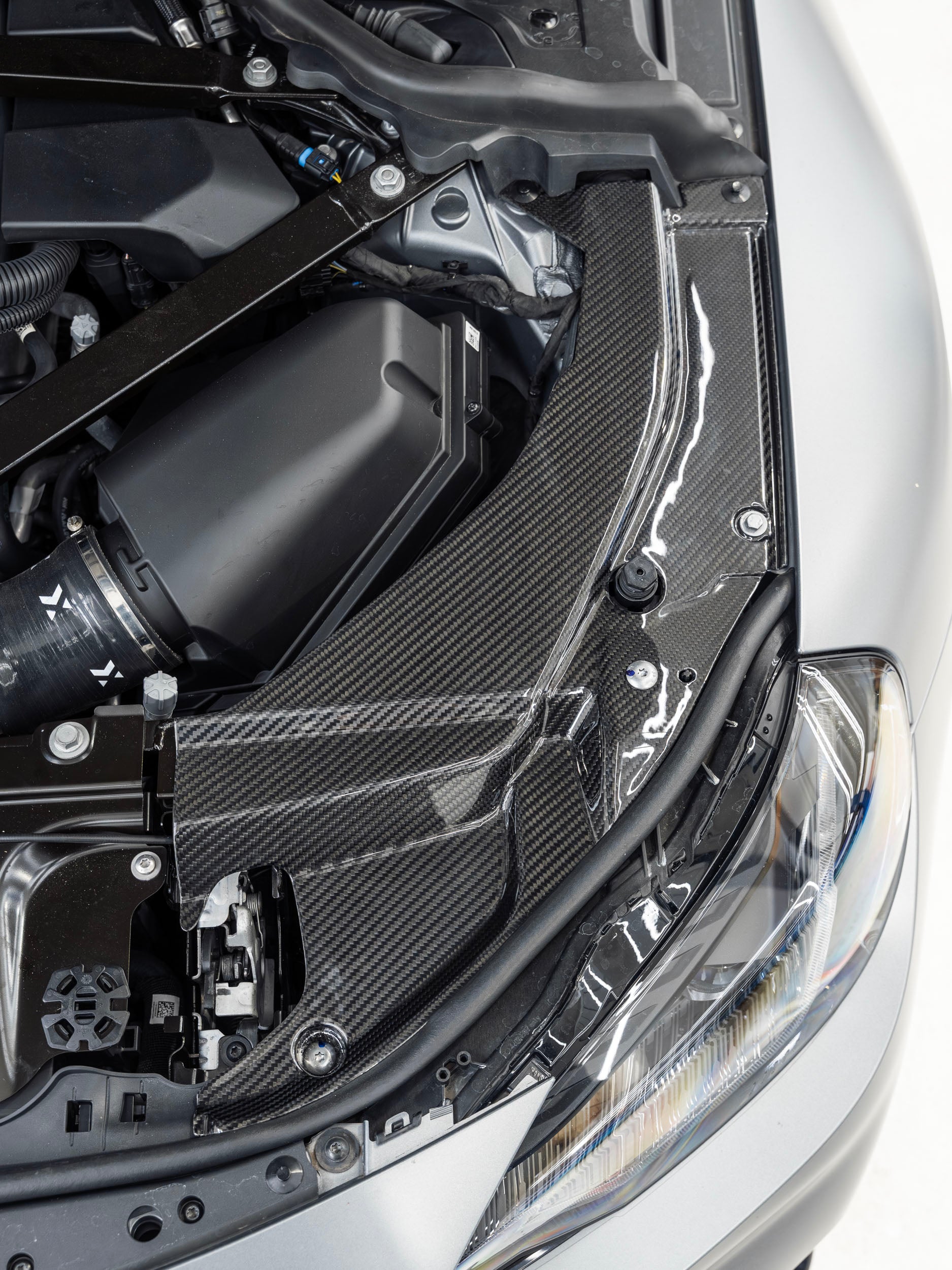 BMW M2 G87 Pre-Preg Carbon Fibre Engine Bay Headlight Cover by FORM (2023+)