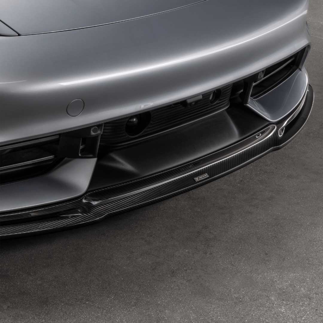 Porsche Taycan Turbo & Turbo S Carbon Fibre Front Splitter by Vorsteiner (2021+), Front Lips & Splitters, Vorsteiner - AUTOID | Premium Automotive Accessories