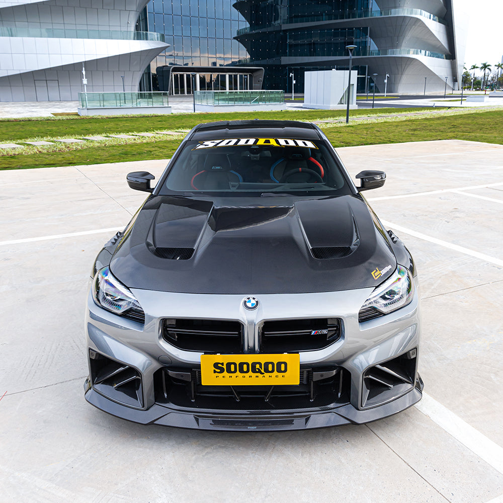 BMW M2 G87 Pre-Preg Gloss Carbon Fibre Vented Front Bonnet by SQ