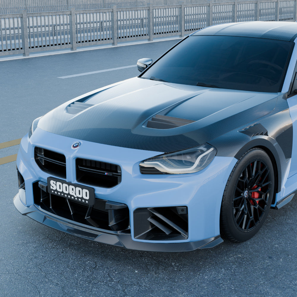 BMW M2 G87 Pre-Preg Gloss Carbon Fibre Vented Front Bonnet by SQ