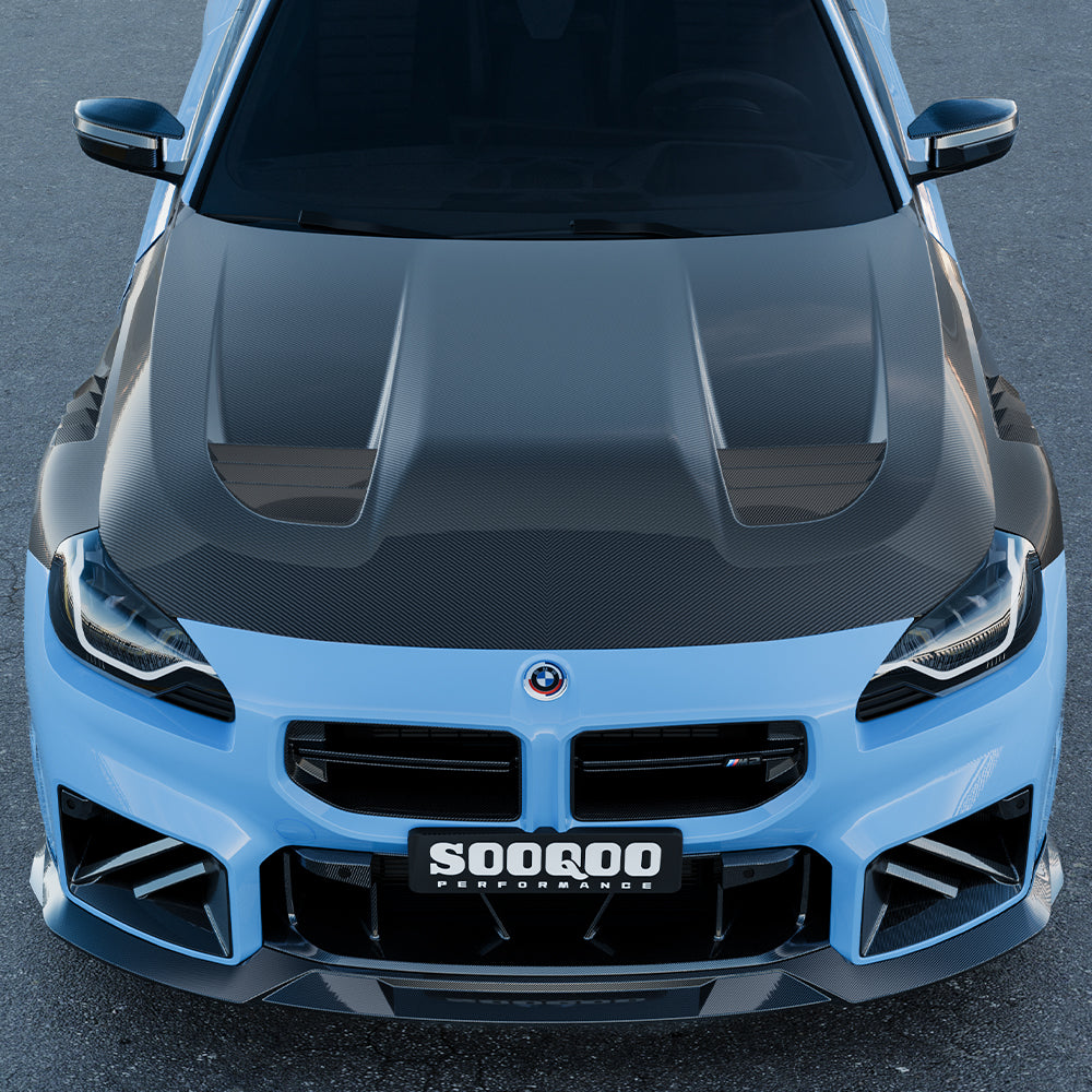 BMW M2 G87 Pre-Preg Gloss Carbon Fibre Vented Front Bonnet by SQ