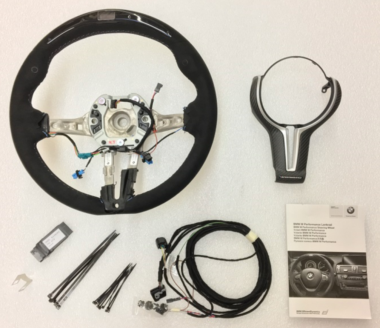 Genuine M Performance Full Alcantara LED Steering Wheel for BMW M2 Competition F87 (2018-2021), Steering Wheels, BMW M Performance - AUTOID | Premium Automotive Accessories