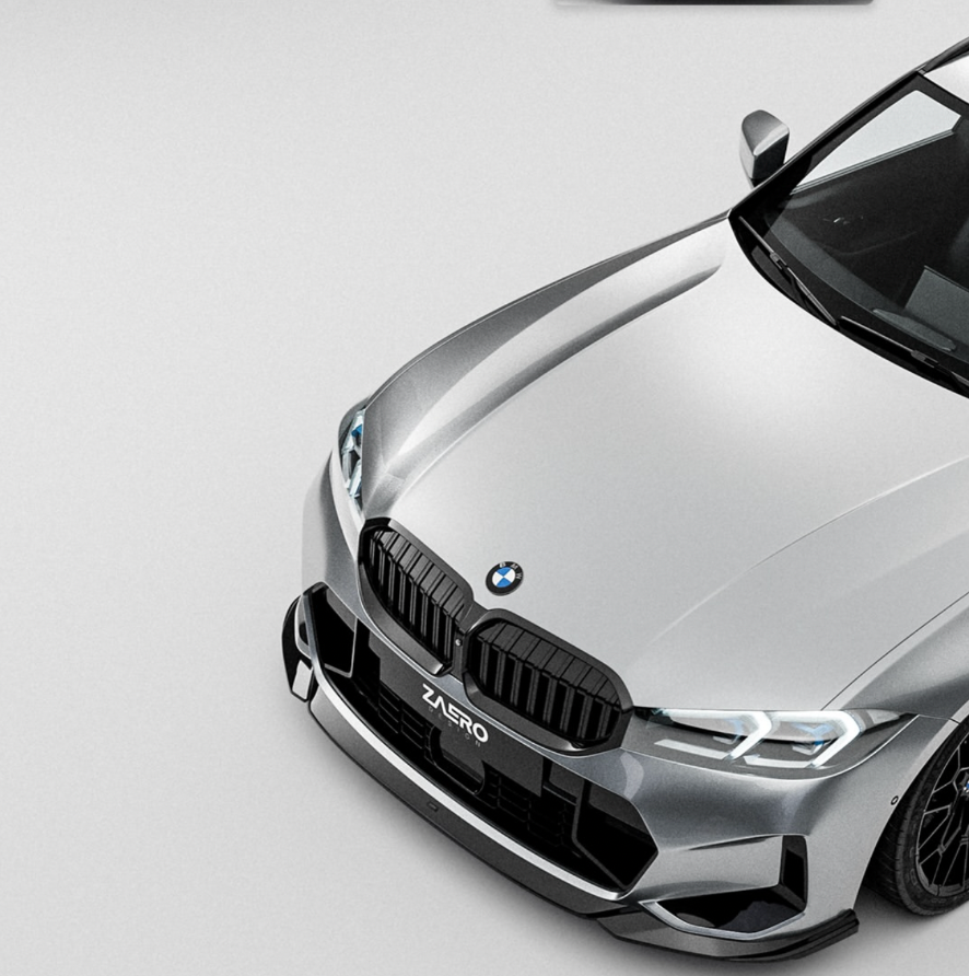 BMW M340i, 330i & 320i G20 G21 LCI EVO-1 Gloss Black Front Splitter by ZAERO (2022+)