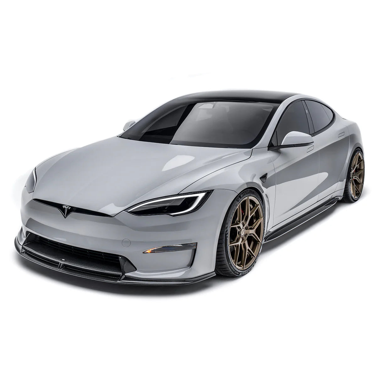 Tesla Model S Pre-Preg Carbon Fibre Front Lip by Adro (2021+)