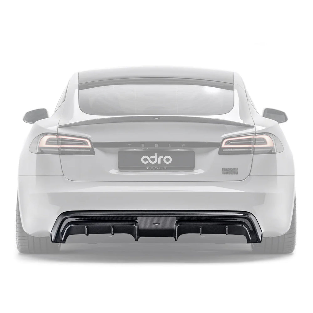 Tesla Model S Plaid Facelift II Pre-Preg Carbon Fibre Rear Diffuser by Adro (2021+)