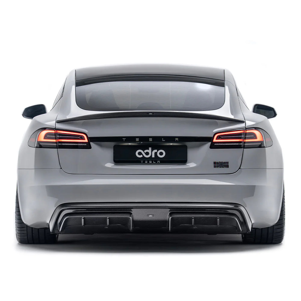 Tesla Model S Plaid Facelift II Pre-Preg Carbon Fibre Rear Diffuser by Adro (2021+)