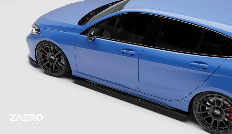 BMW 1 Series & M135i F40 EVO - 1 Gloss Black Side Skirts by ZAERO (2019+) - AUTOID - Side Skirts & Winglets - Zaero Design