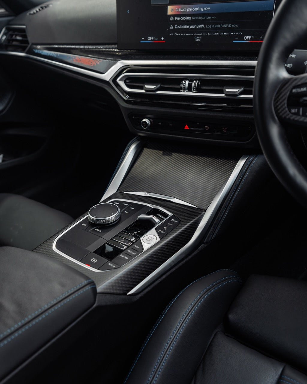BMW 2 Series & M240i G42 iDrive 8 Pre - Preg Carbon Fibre Centre Console Trim Set by TRE (2021+) - AUTOID - Dashboard & Decorative Trim - TRE