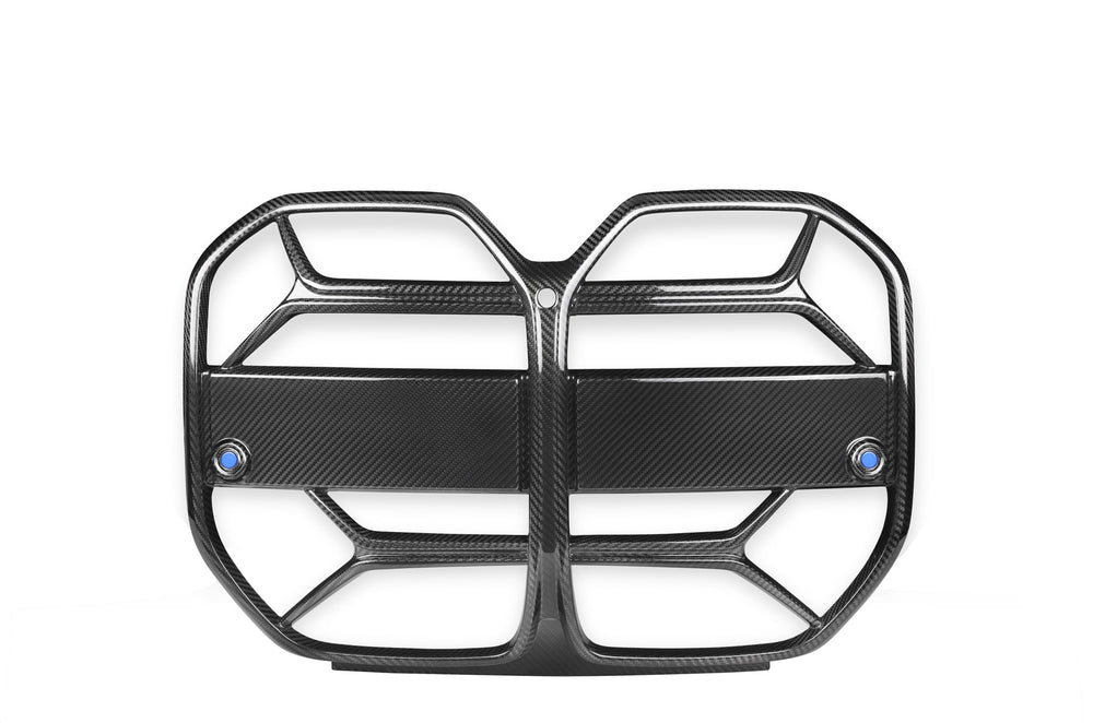 BMW 4 Series G22 G23 Pre - Preg Carbon Fibre CSL Front Kidney Grilles with ACC Fitment by TRE (2021+) - AUTOID - Front Grille - TRE
