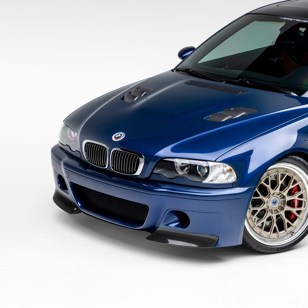 BMW E46 M3 V20 Aero Front Bumper With 2 - Piece Splitter Carbon Fiber by Vorsteiner - AUTOID - Front & Rear Bumpers - Vorsteiner