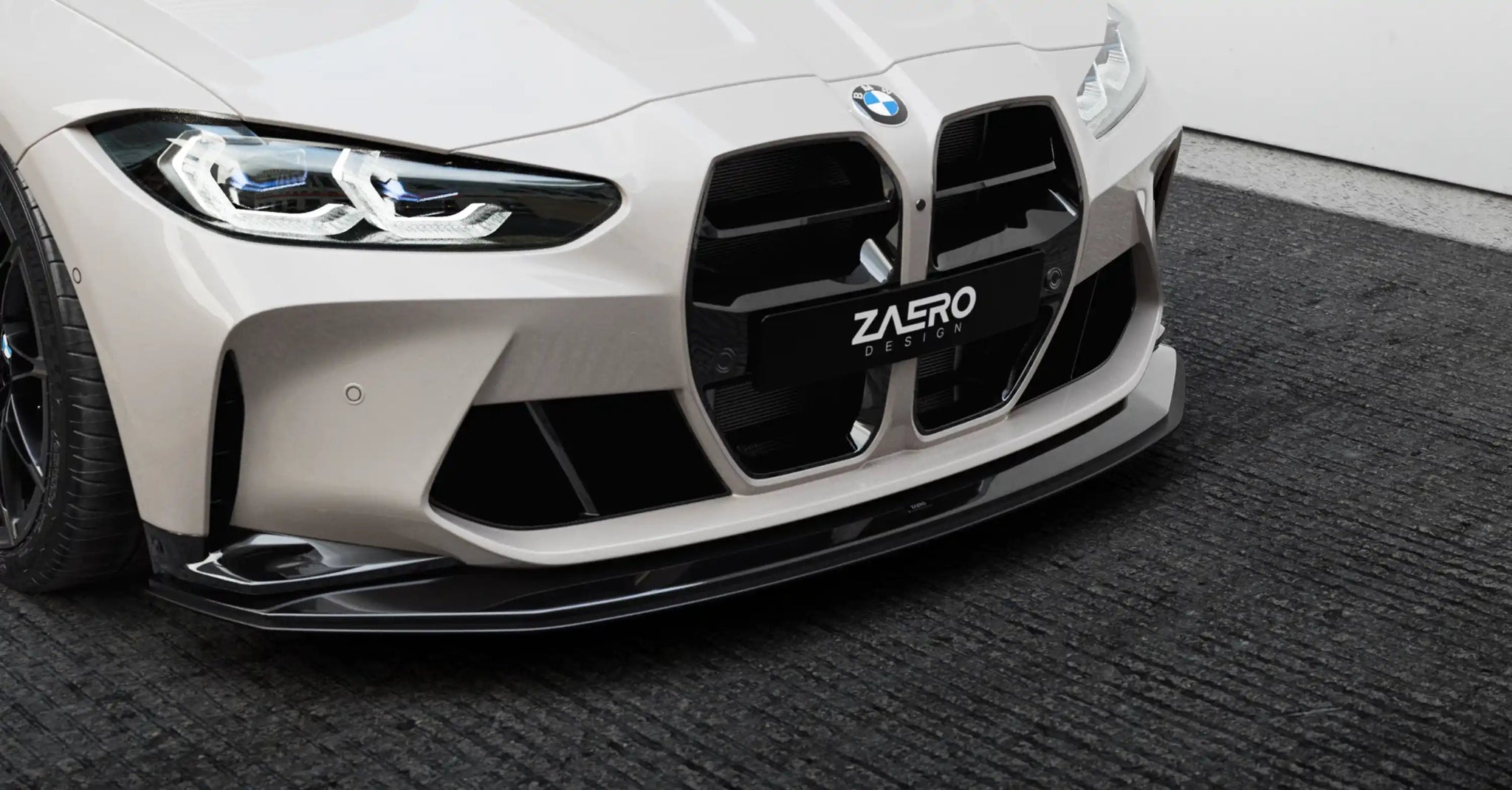 BMW M3 G80 G81 & M4 G82 G83 EVO - S Gloss Black Front Kidney Grilles by ZAERO (2021+) - AUTOID - Front Grille - Zaero Design