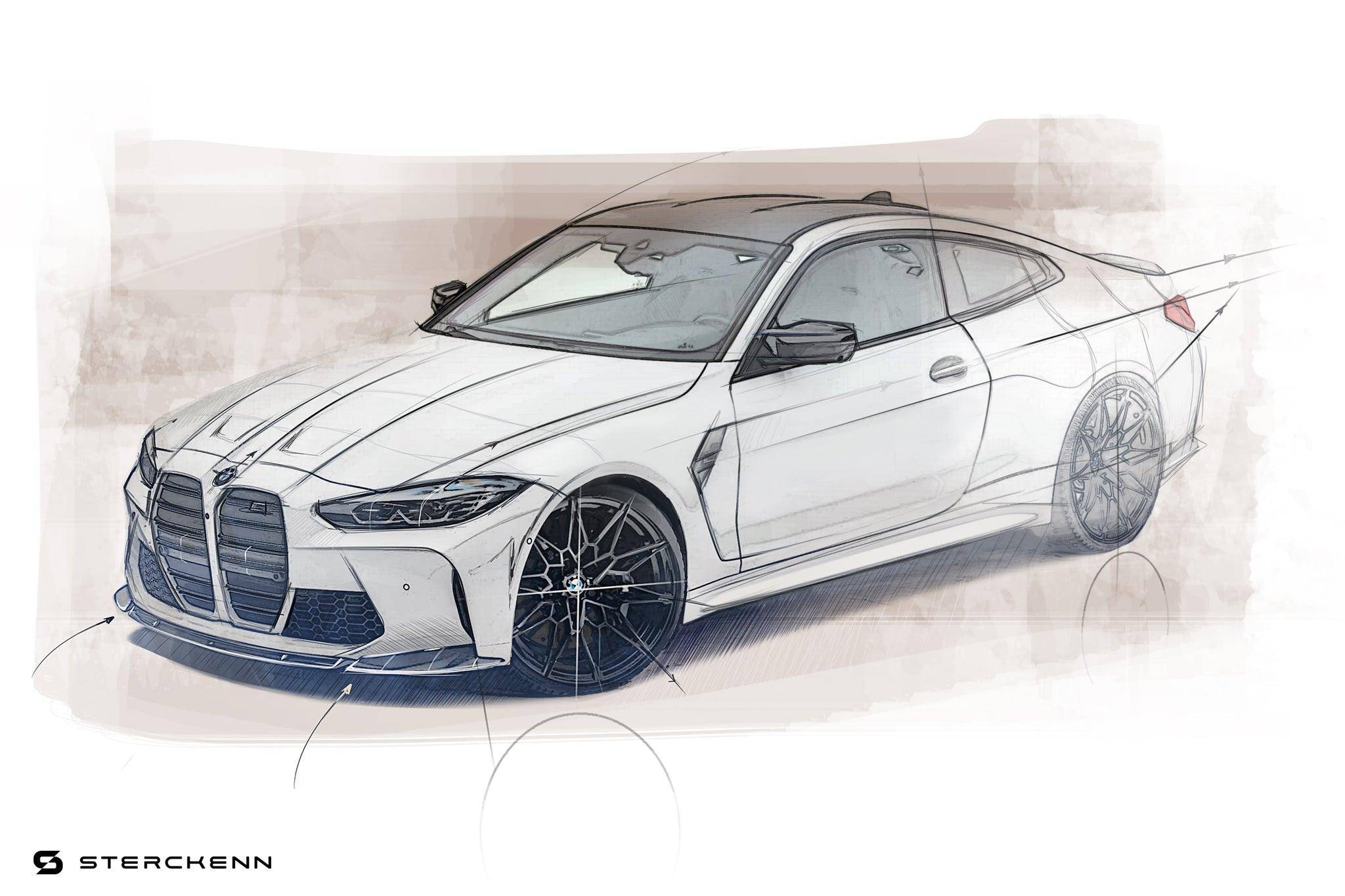 BMW M3 G80 G81 & M4 G82 G83 Carbon Fibre Front Splitter by Sterckenn (2021+) - AUTOID - Front Lips & Splitters - Sterckenn