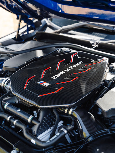 BMW M5 G90 G99 Pre - Preg Carbon Fibre Engine Cover by LYTE+ (2024+) - AUTOID - Carbon Roofs & Accessories - LYTE