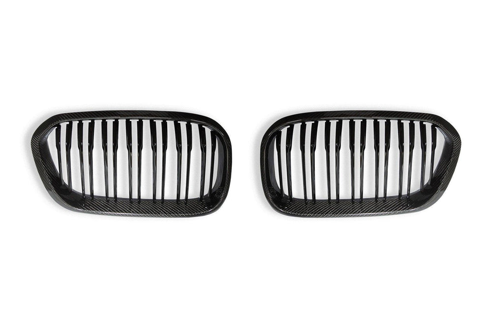 Carbon Fibre Double Slat Kidney Grilles for BMW 1 Series (2015 - 2019, LCI F20 F21) - AUTOID - Front Grille - Essentials