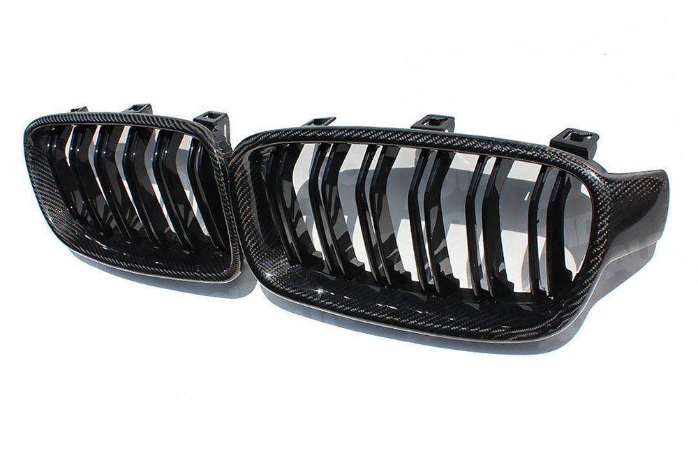 Carbon Fibre Double Slat Kidney Grilles for BMW 3 Series (2012 - 2019, F30 F31) - AUTOID - Front Grille - Essentials