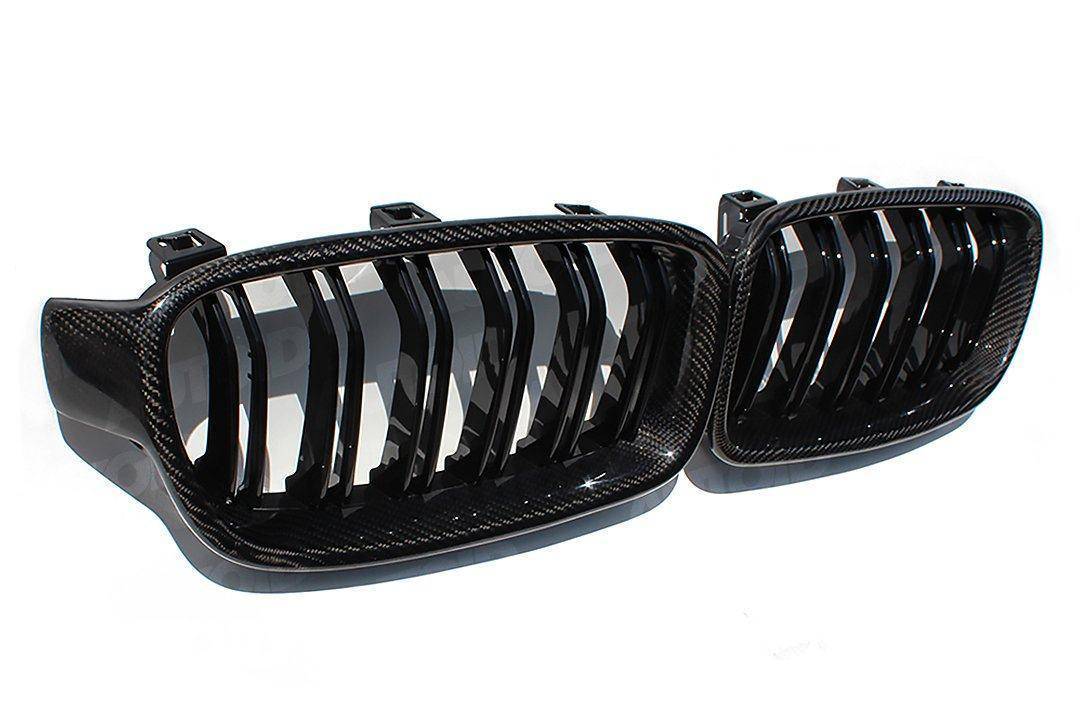 Carbon Fibre Double Slat Kidney Grilles for BMW 3 Series (2012 - 2019, F30 F31) - AUTOID - Front Grille - Essentials
