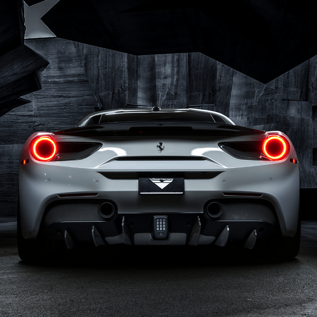 Ferrari 488 Diavolo Carbon Fiber Rear Diffuser Fins by Vordteiner - AUTOID - Rear Diffusers - Vorsteiner