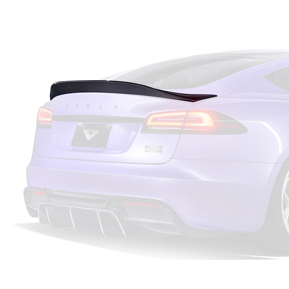 Tesla Model S Plaid VRS Aero Decklid Spoiler Carbon Fiber By Vorsteiner (2021 - 2022 Only) - AUTOID - Rear Spoilers - Vorsteiner