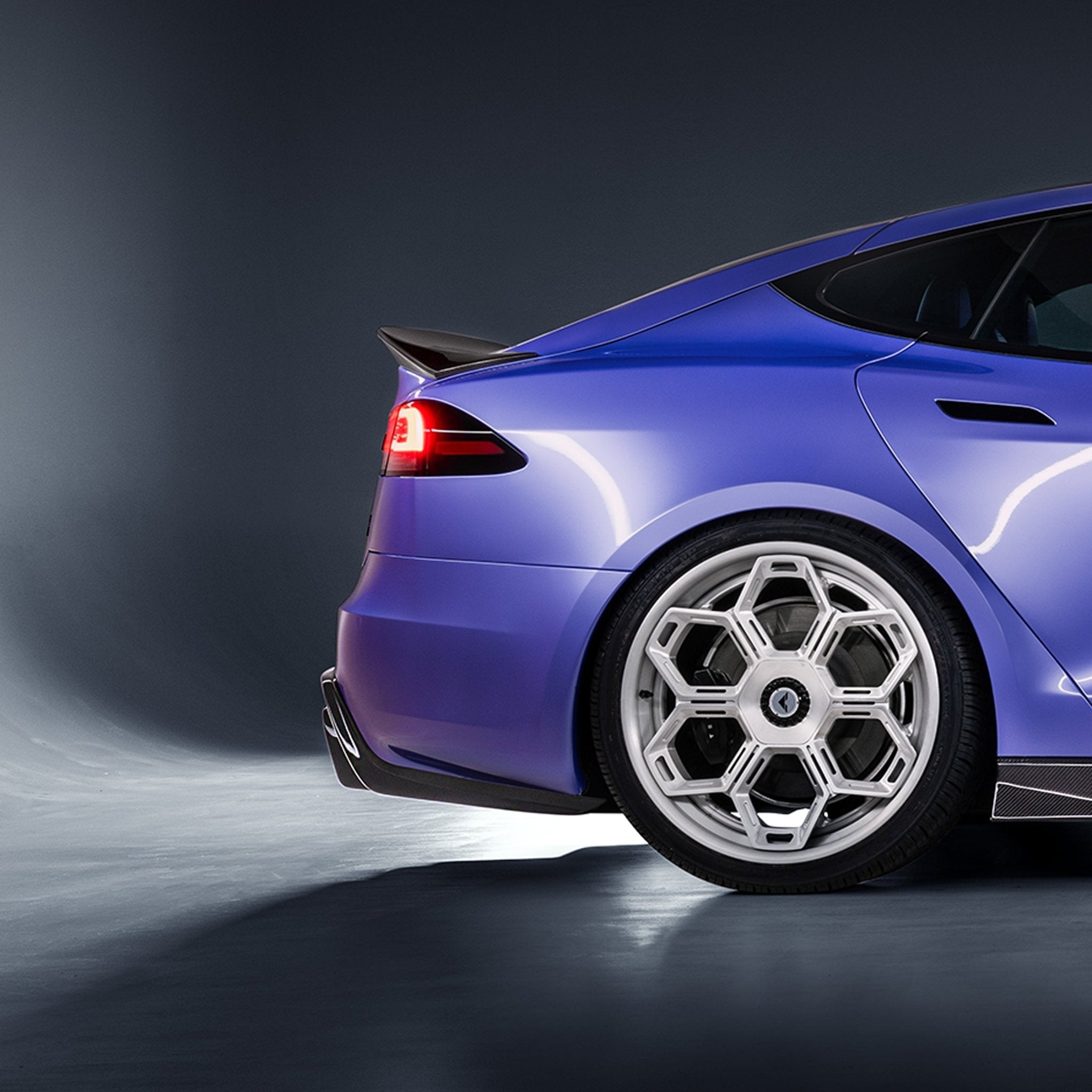 Tesla Model S Plaid VRS Aero Rear Diffuser Carbon Fiber by Vorsteiner - AUTOID - Rear Diffusers - Vorsteiner