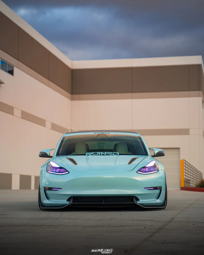 Tesla Model 3 Carbon Fibre V2 Front Splitter by Adro (2017+), Front Lips & Splitters, Adro - AUTOID | Premium Automotive Accessories