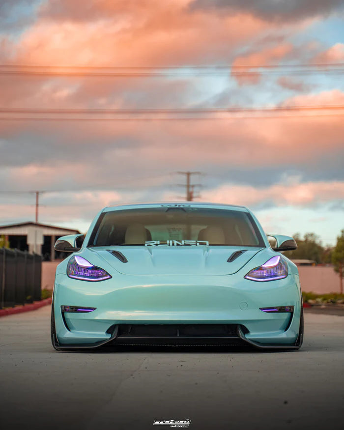 Tesla Model 3 Carbon Fibre V2 Front Splitter by Adro (2017+), Front Lips & Splitters, Adro - AUTOID | Premium Automotive Accessories