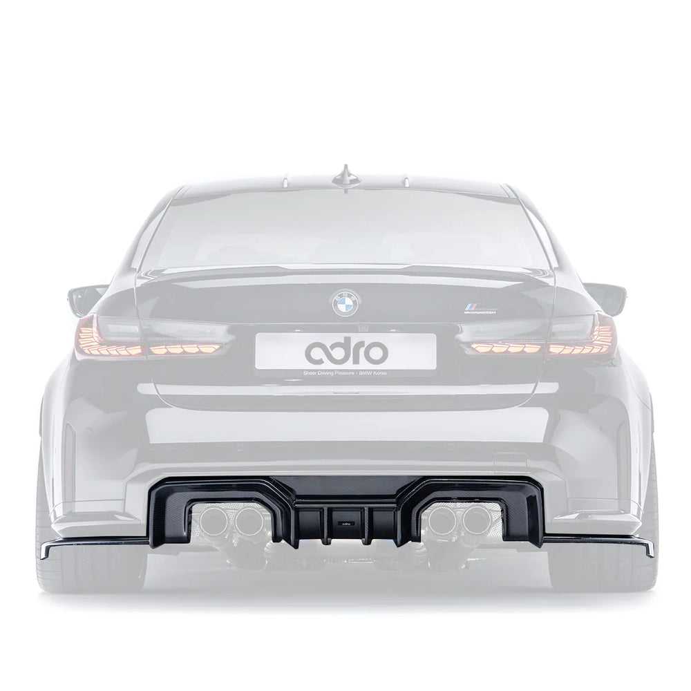 Diffuseur arrière en fibre de carbone sèche pour BMW M3 G80 G81 et M4 G82 G83 par Adro (2021+)