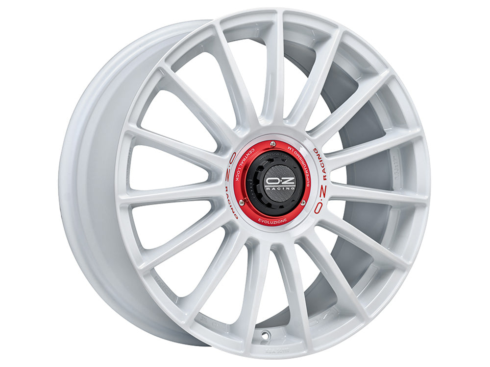 OZ Racing Superturismo Evoluzione WRC Alloy Wheel - Race White + Red Lettering