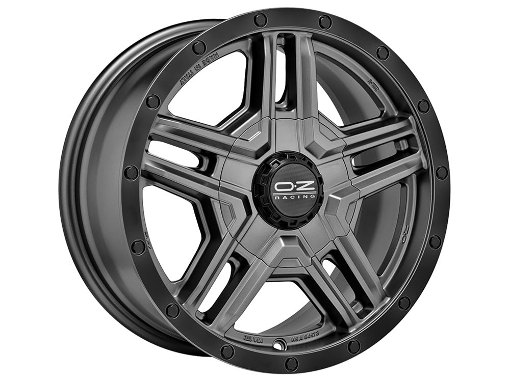 OZ Racing Rally Adventure Alloy Wheel - Matt Dark Graphite Black Lip + Rivets