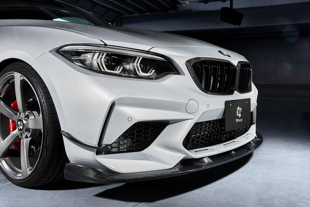 3DDesign Carbon Fibre Bumper Attachments for BMW M2 Competition (2018-2021, F87) - AUTOID® - Bumper Inserts & Trim - 3DDesign