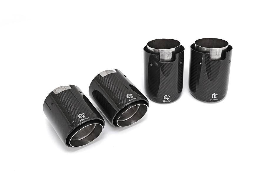 3DDesign Carbon Fibre Exhaust Tips for BMW M2, M3 & M4 (2014 - 2021, F87 F80 F82) - AUTOID - Exhaust Tips - 3DDesign