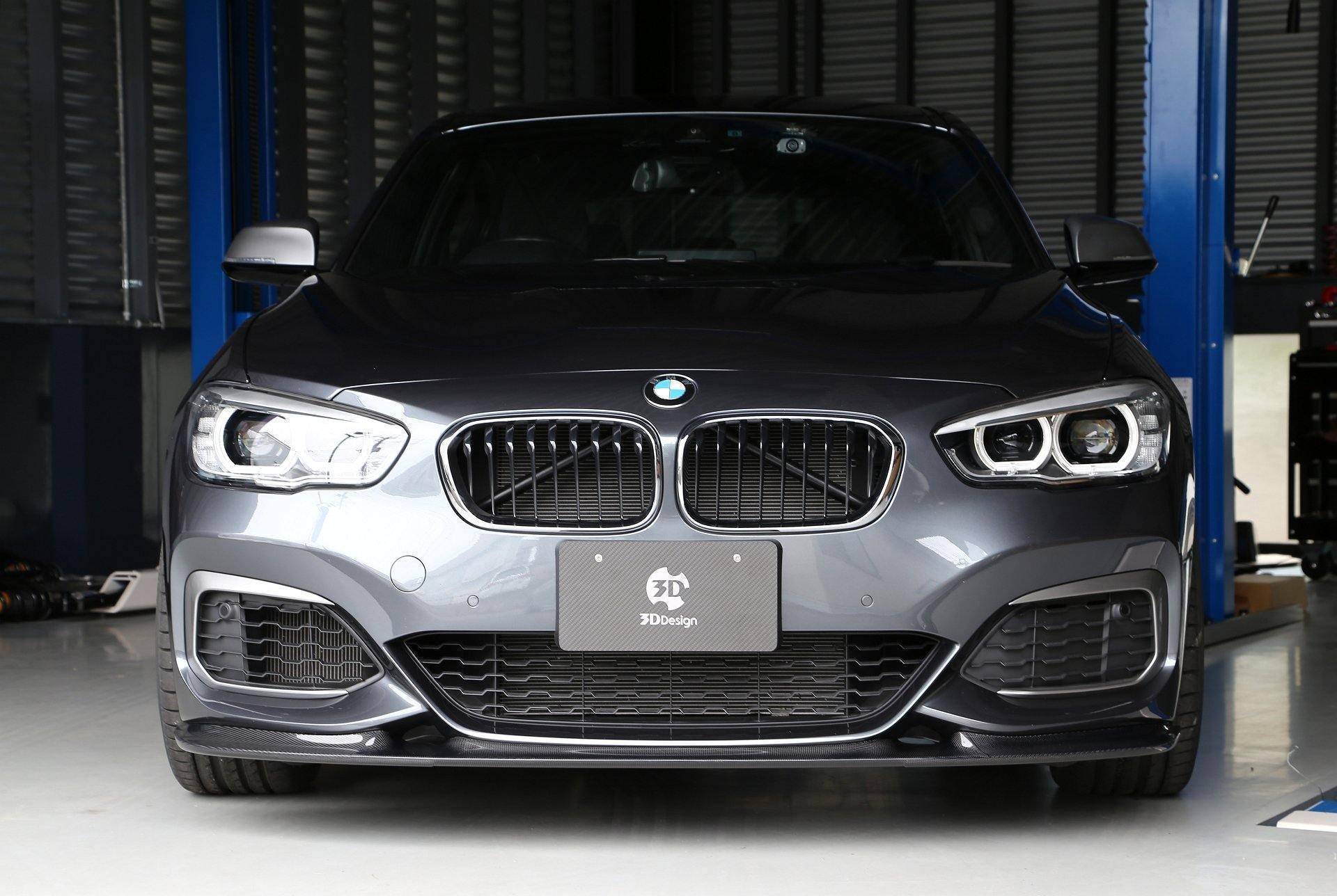 3DDesign Carbon Fibre Front Splitter for BMW 1 Series LCI (2015 - 2019, F20) - AUTOID - Front Lips & Splitters - 3DDesign