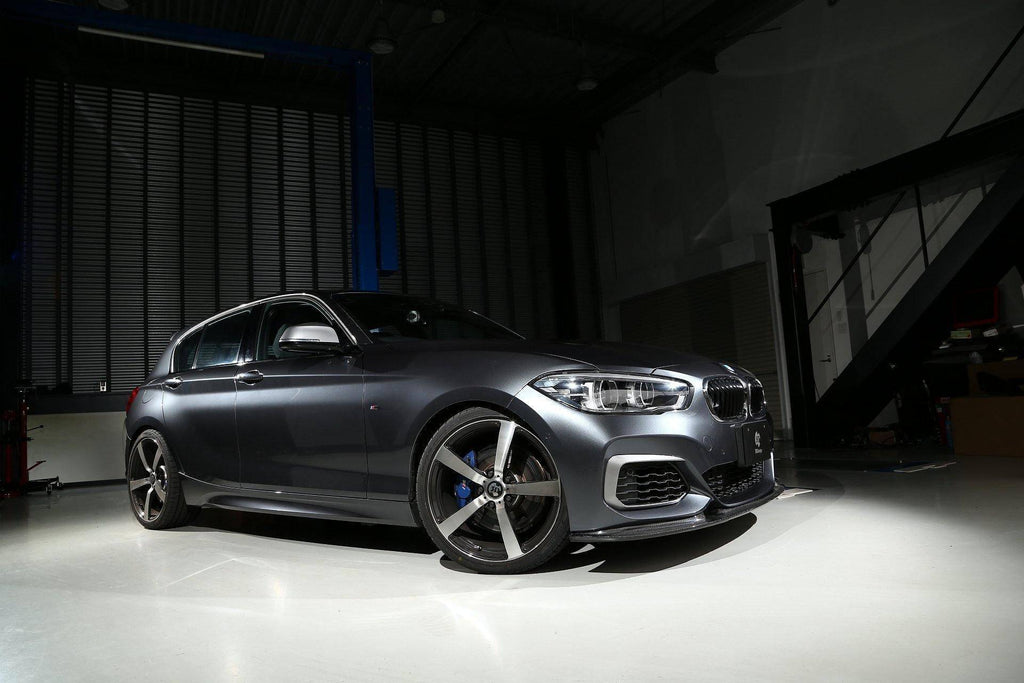 3DDesign Carbon Fibre Front Splitter for BMW 1 Series LCI (2015-2019, F20) - AUTOID® - Front Lips & Splitters - 3DDesign