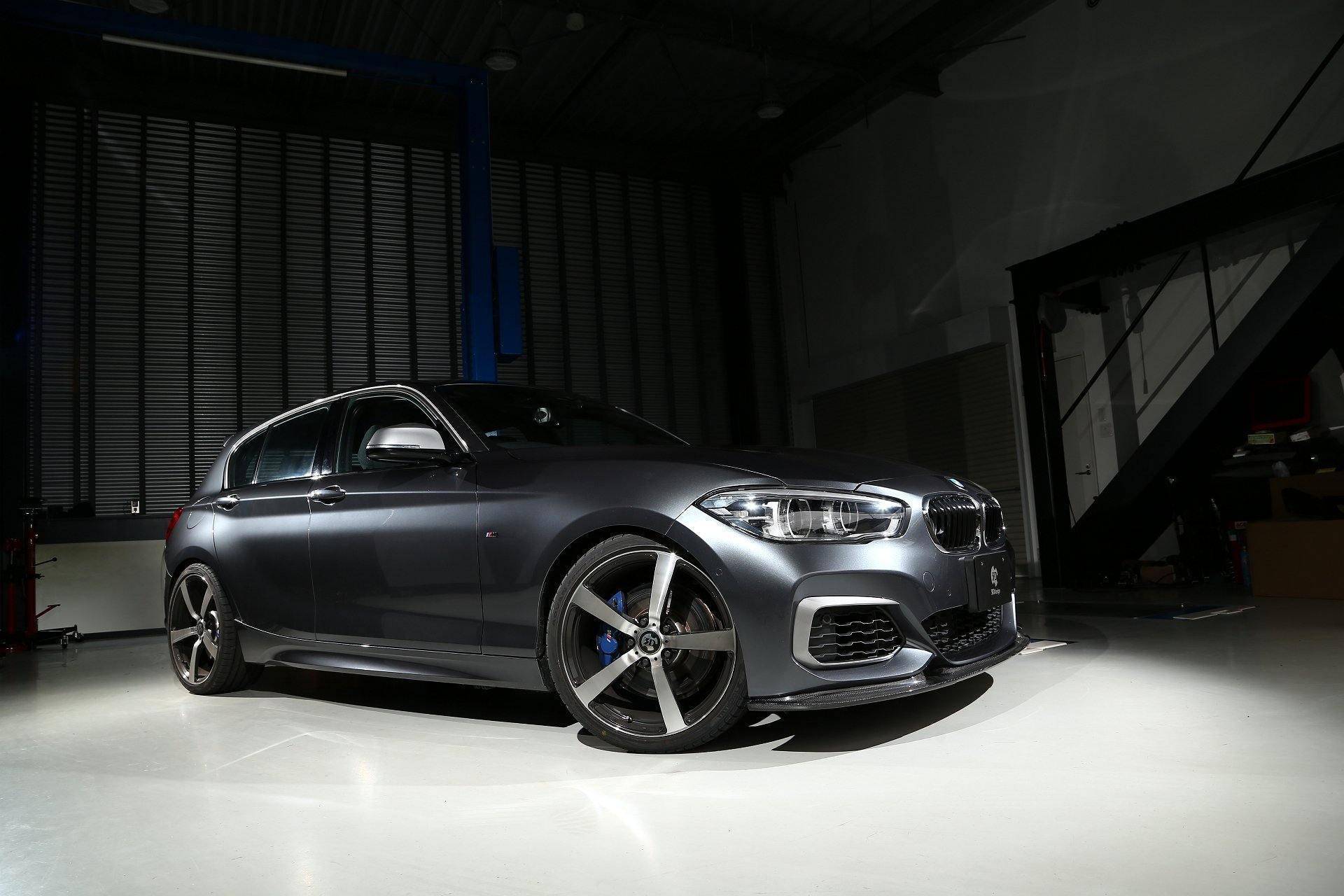 3DDesign Carbon Fibre Front Splitter for BMW 1 Series LCI (2015-2019, F20) - AUTOID® - Front Lips & Splitters - 3DDesign