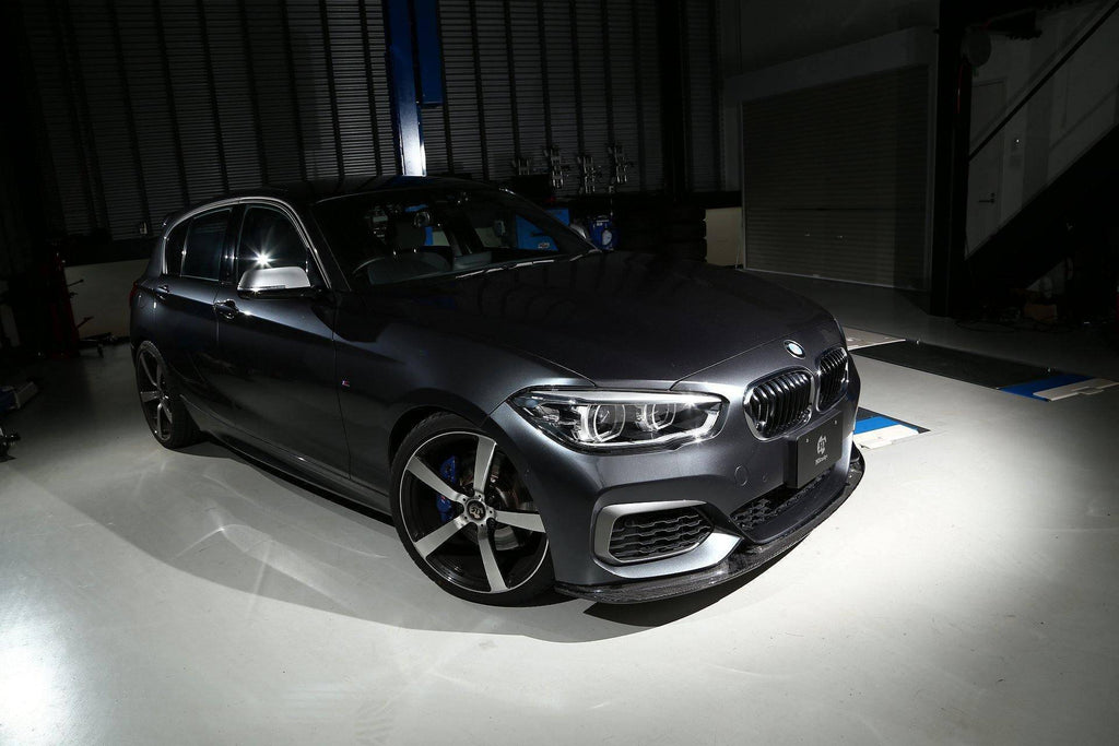 3DDesign Carbon Fibre Front Splitter for BMW 1 Series LCI (2015-2019, F20) - AUTOID® - Front Lips & Splitters - 3DDesign