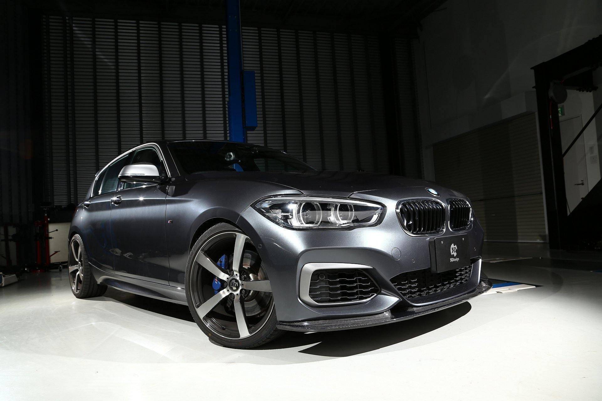 3DDesign Carbon Fibre Front Splitter for BMW 1 Series LCI (2015-2019, F20) - AUTOID® - Front Lips & Splitters - 3DDesign