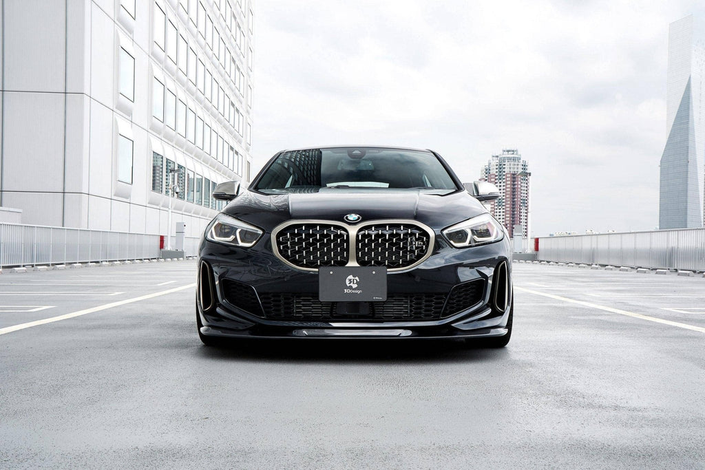 3DDesign Carbon Fibre Front Splitter for BMW 1 Series & M135i (2019-2024, F40) - AUTOID® - Front Lips & Splitters - 3DDesign