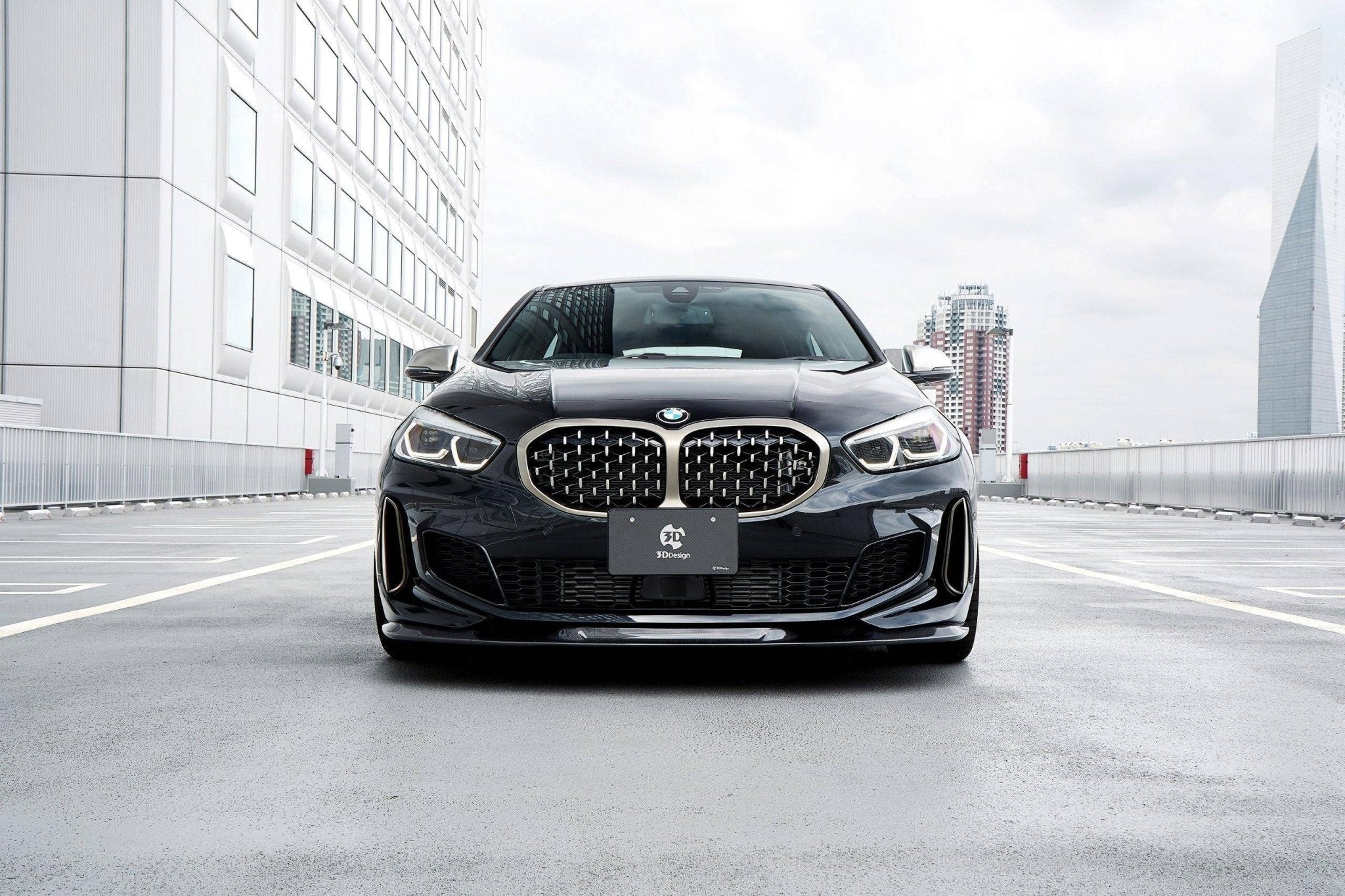 3DDesign Carbon Fibre Front Splitter for BMW 1 Series & M135i (2019-2024, F40) - AUTOID® - Front Lips & Splitters - 3DDesign