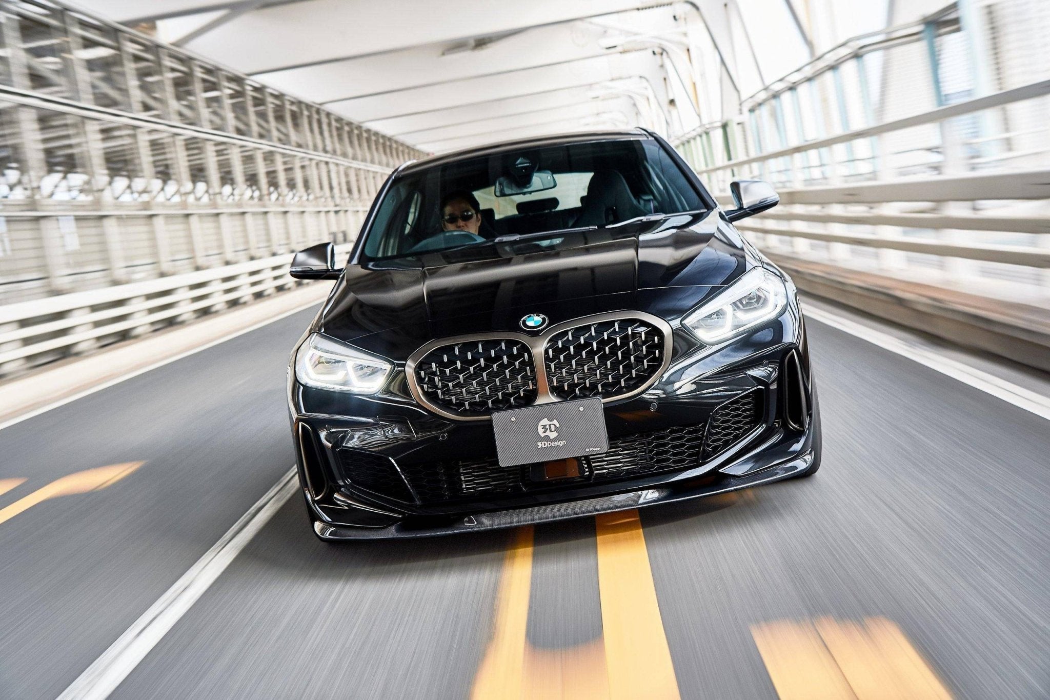 3DDesign Carbon Fibre Front Splitter for BMW 1 Series & M135i (2019-2024, F40) - AUTOID® - Front Lips & Splitters - 3DDesign