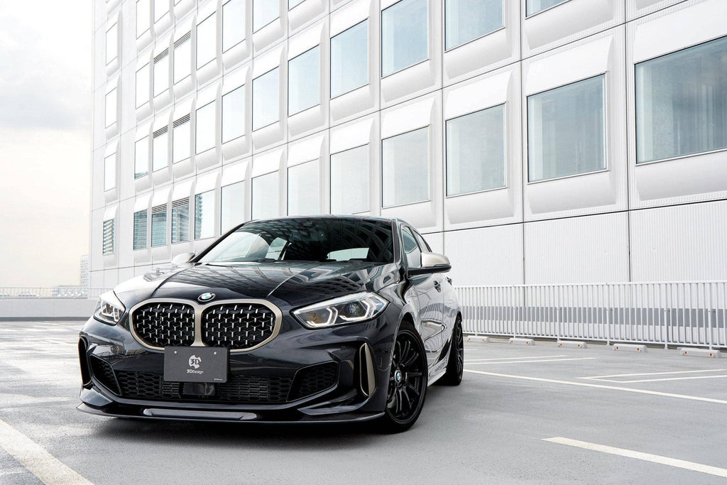 3DDesign Carbon Fibre Front Splitter for BMW 1 Series & M135i (2019-2024, F40) - AUTOID® - Front Lips & Splitters - 3DDesign