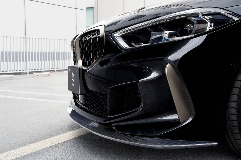 3DDesign Carbon Fibre Front Splitter for BMW 1 Series & M135i (2019-2024, F40) - AUTOID® - Front Lips & Splitters - 3DDesign