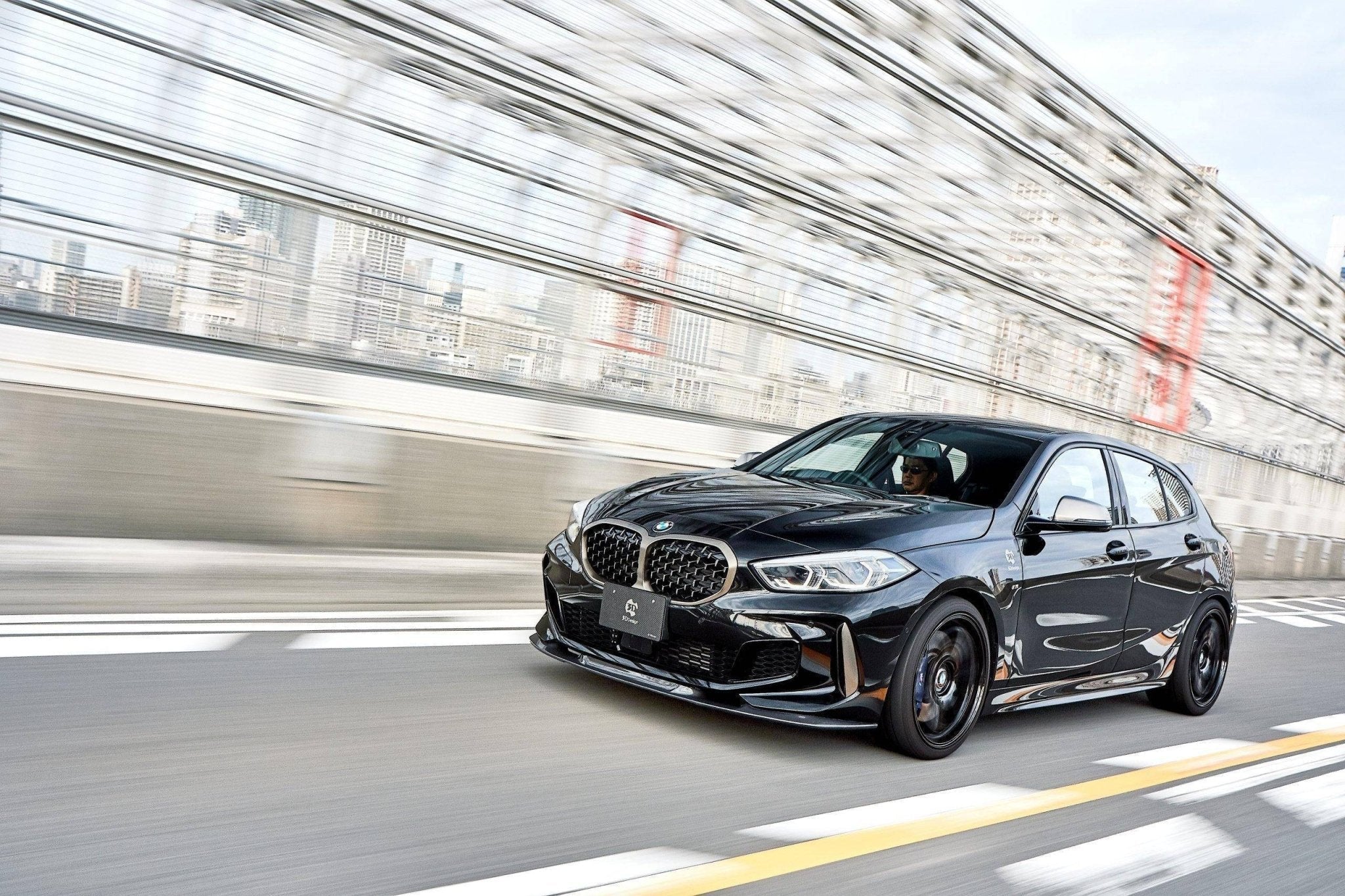 3DDesign Carbon Fibre Front Splitter for BMW 1 Series & M135i (2019-2024, F40) - AUTOID® - Front Lips & Splitters - 3DDesign