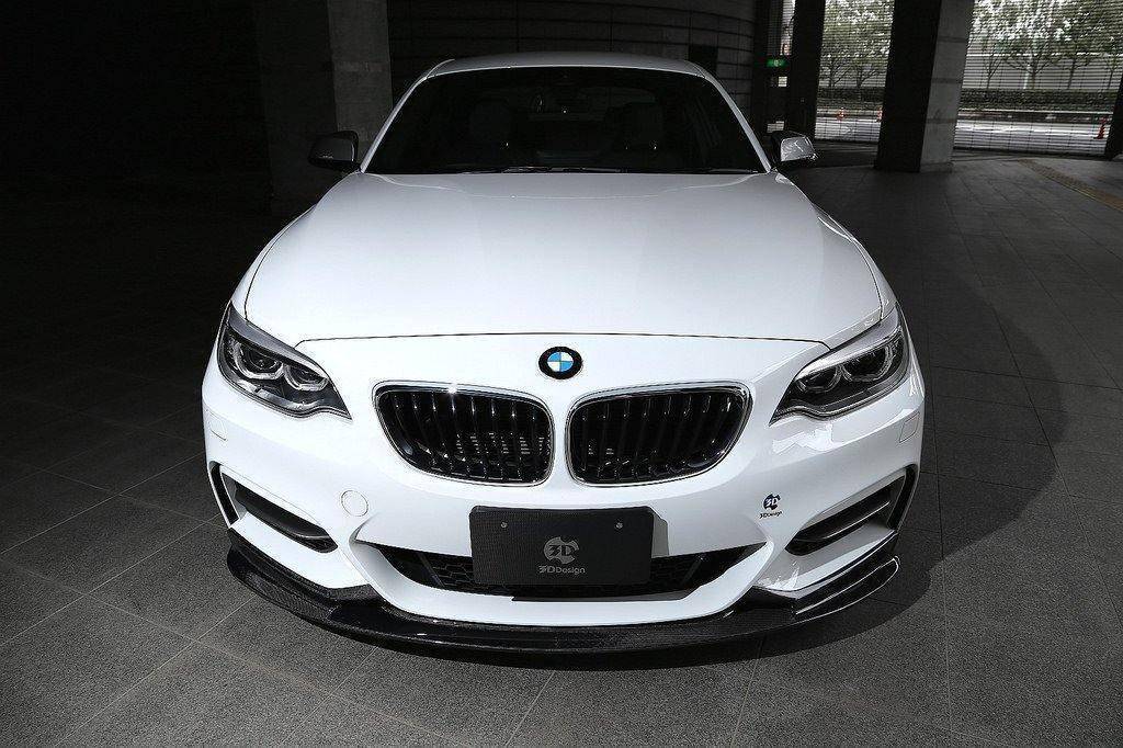 3DDesign Carbon Fibre Front Splitter for BMW 2 Series (2014 - 2020, F22 F23) - AUTOID - Front Lips & Splitters - 3DDesign