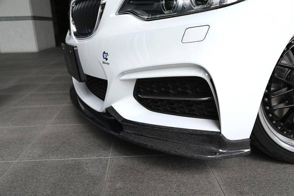 3DDesign Carbon Fibre Front Splitter for BMW 2 Series (2014 - 2020, F22 F23) - AUTOID - Front Lips & Splitters - 3DDesign