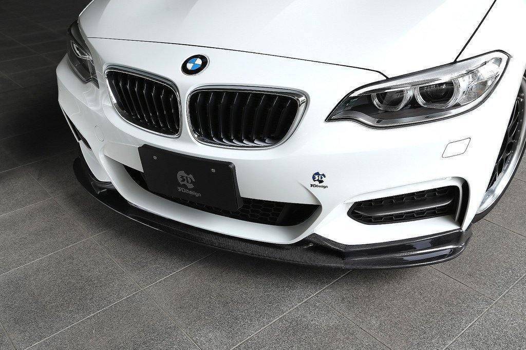 3DDesign Carbon Fibre Front Splitter for BMW 2 Series (2014 - 2020, F22 F23) - AUTOID - Front Lips & Splitters - 3DDesign