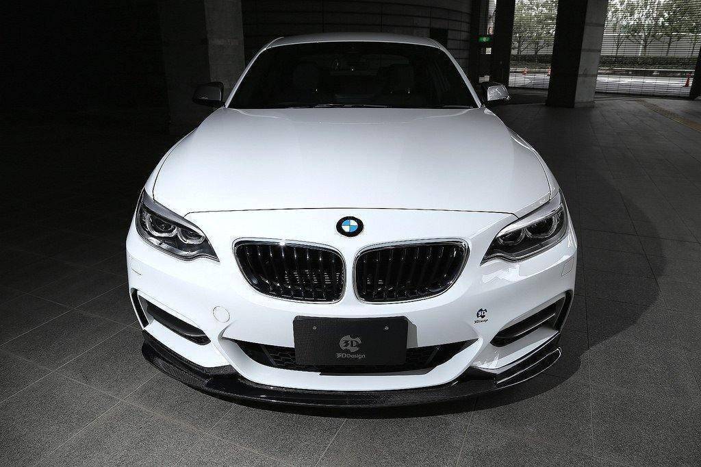 3DDesign Carbon Fibre Front Splitter for BMW 2 Series (2014-2020, F22 F23) - AUTOID® - Front Lips & Splitters - 3DDesign