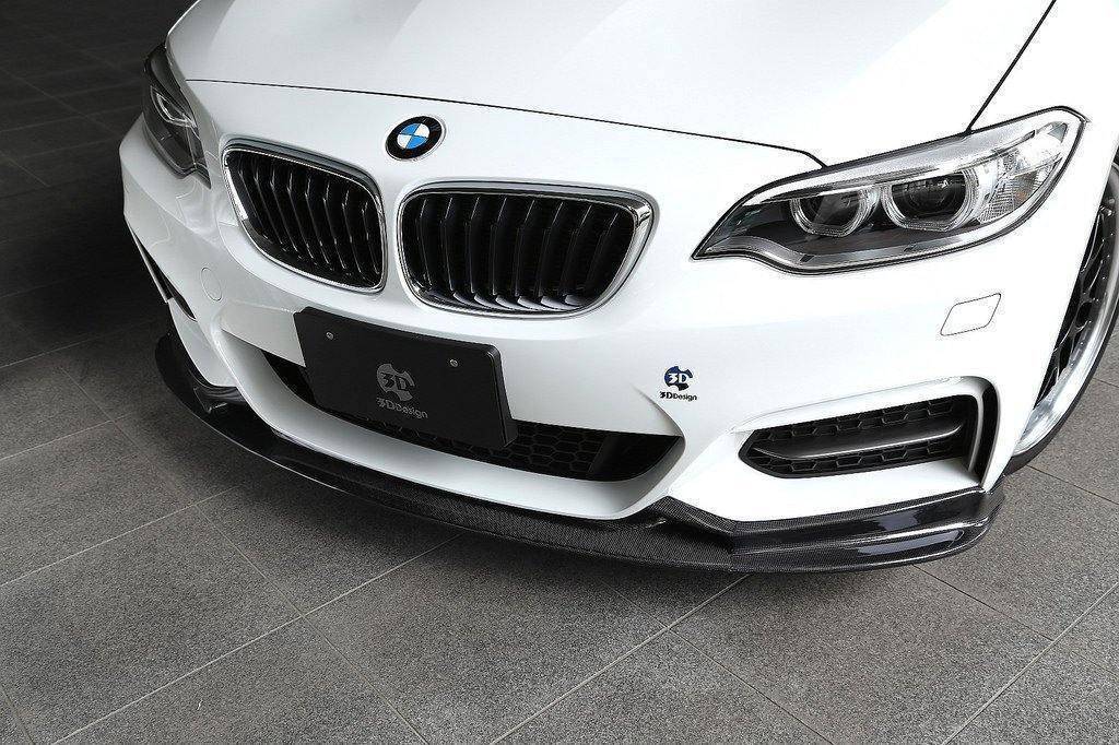 3DDesign Carbon Fibre Front Splitter for BMW 2 Series (2014-2020, F22 F23) - AUTOID® - Front Lips & Splitters - 3DDesign