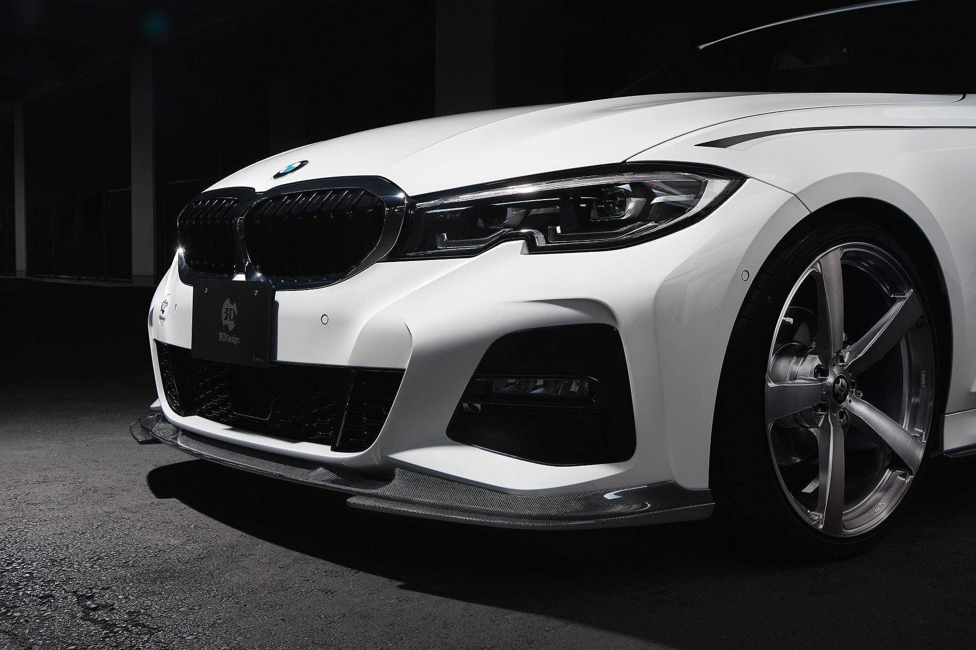 3DDesign Carbon Fibre Front Splitter for BMW 3 Series M Sport (2018-2022, G20 G21) - AUTOID® - Front Lips & Splitters - 3DDesign