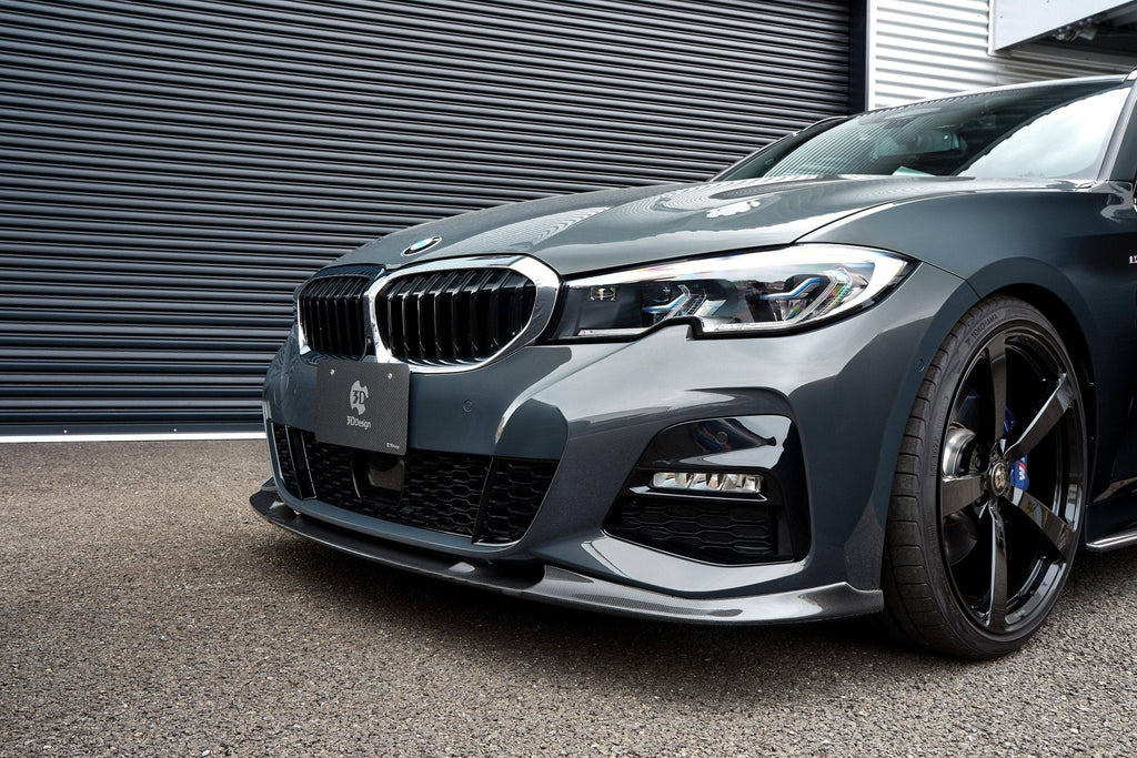 3DDesign Carbon Fibre Front Splitter for BMW 3 Series M Sport (2018-2022, G20 G21) - AUTOID® - Front Lips & Splitters - 3DDesign