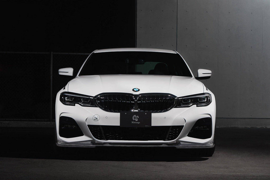 3DDesign Carbon Fibre Front Splitter for BMW 3 Series M Sport (2018-2022, G20 G21) - AUTOID® - Front Lips & Splitters - 3DDesign